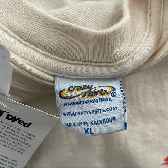 Crazy Shirts Dragon Graphic Print Long Sleeve Tee Tshirt Coconut Dyed XL Y2K - Picture 8 of 10